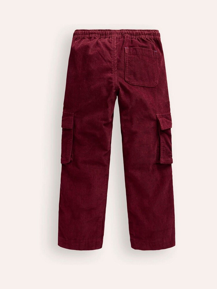 Boden Red Pull-On Cord Cargo Trousers - Image 2 of 3