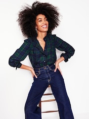Boden Green Isla Frill Detail 100% Cotton Blouse - Image 4 of 6