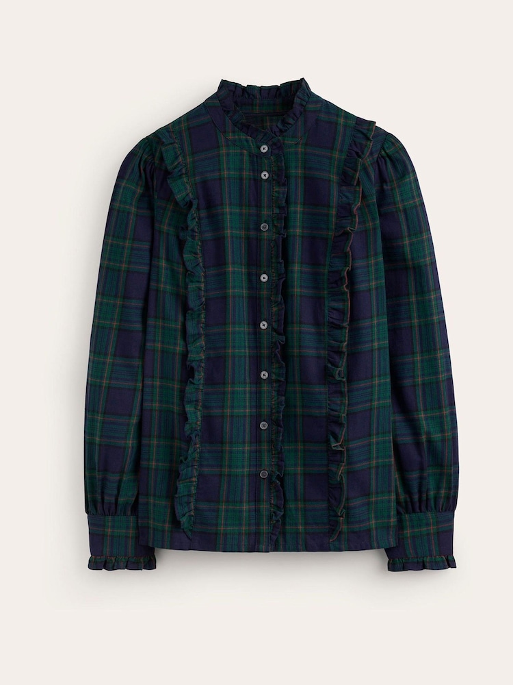 Boden Green Isla Frill Detail 100% Cotton Blouse - Image 6 of 6