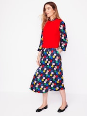 Boden Blue Jasmine Satin Midi Dress - Image 1 of 6