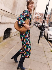 Boden Blue Jasmine Satin Midi Dress - Image 2 of 6
