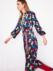 Boden Blue Jasmine Satin Midi Dress - Image 3 of 6