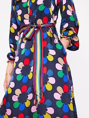 Boden Blue Jasmine Satin Midi Dress - Image 4 of 6