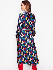 Boden Blue Jasmine Satin Midi Dress - Image 5 of 6
