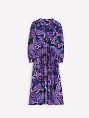 Boden Purple Zoe Trim Detail Midi Dress - Image 5 of 5