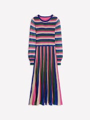 Boden Green Ribbed Metallic Party Dress - Image 6 of 6