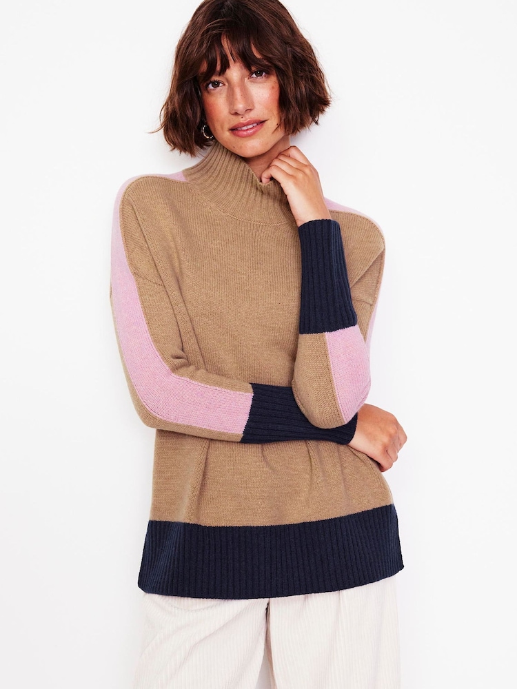 Boden Brown Jessica Oversized Jumper - Image 1 of 6 Boden Brown Jessica Oversized Jumper - Image 1 of 6