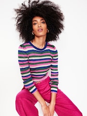 Boden Green Party Stripe Jumper - Image 1 of 5