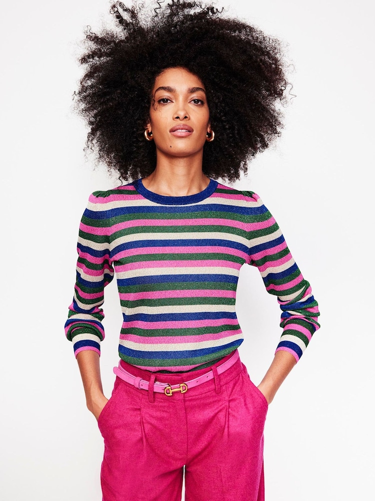 Boden Green Party Stripe Jumper - Image 2 of 5