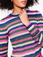 Boden Green Party Stripe Jumper - Image 4 of 5