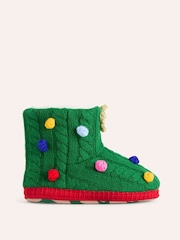 Boden Green Christmas Slipper Boots - Image 1 of 3