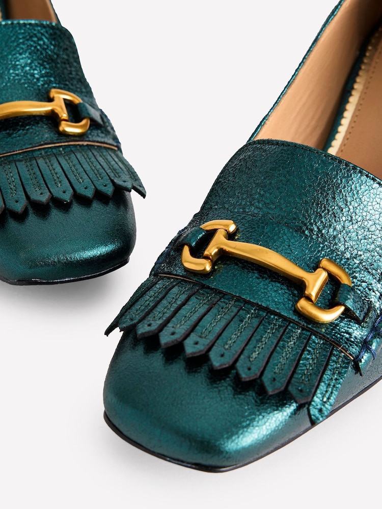 Boden Green Iris Ghillie Heeled Loafers - Image 5 of 5 Boden Green Iris Ghillie Heeled Loafers - Image 5 of 5