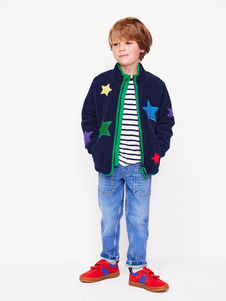 Boden Blue Cosy Borg Jacket - Image 1 of 8 Boden Blue Cosy Borg Jacket - Image 1 of 8