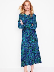Boden Blue Twisted Waist Jersey Dress - Image 1 of 5
