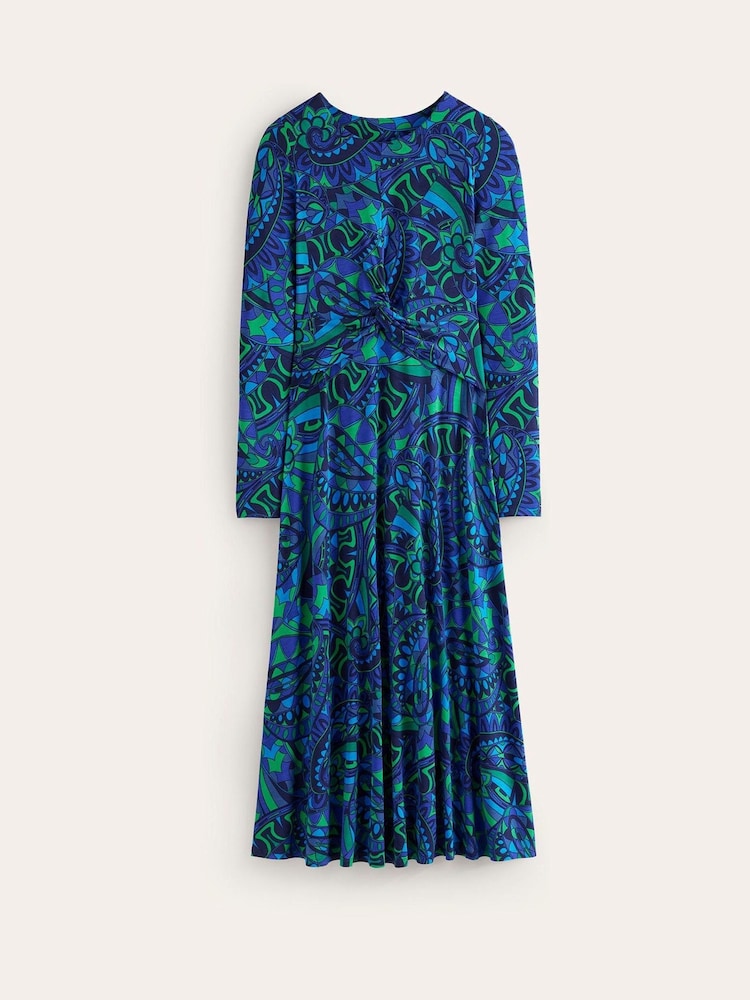 Boden Blue Twisted Waist Jersey Dress - Image 5 of 5