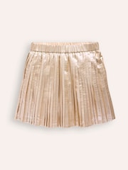 Boden Gold Pleated Mini Christmas Skirt - Image 1 of 4