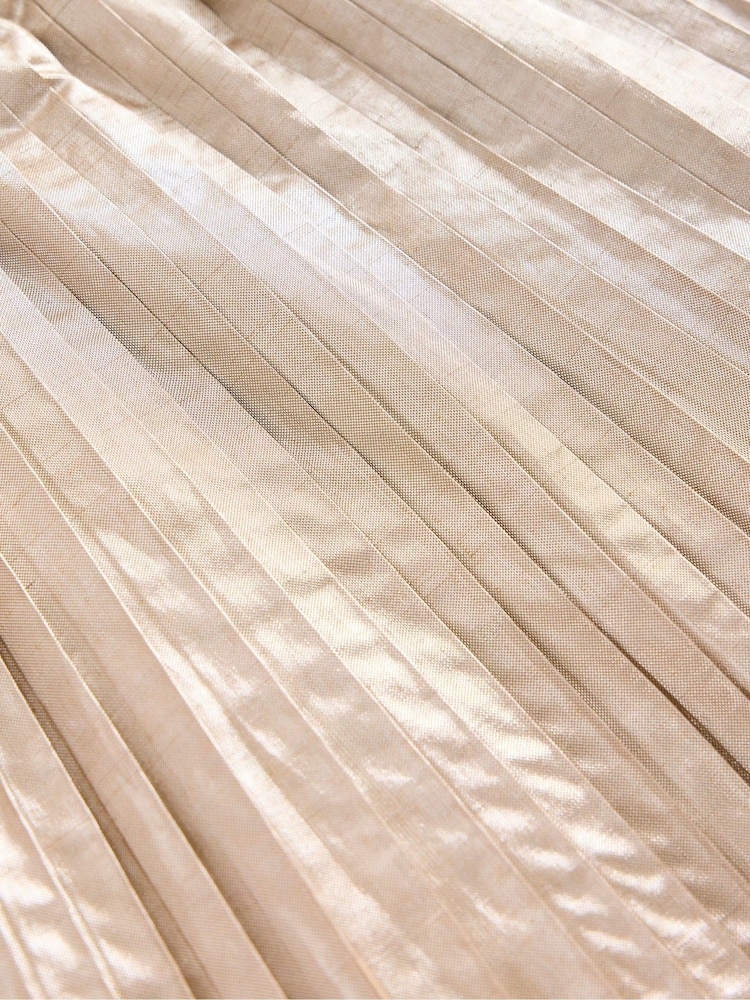 Boden Gold Pleated Mini Christmas Skirt - Image 4 of 4