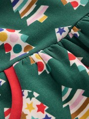 Boden Green Cosy Printed Christmas Sweatshirt Dress - Image 3 of 3
