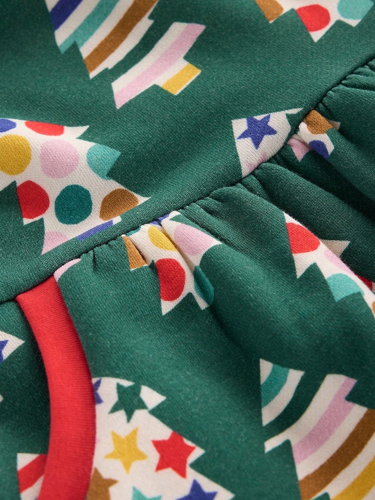 Boden Green Cosy Printed Christmas Sweatshirt Dress - Image 3 of 3