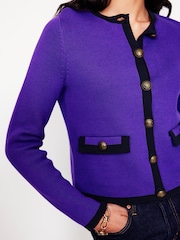 Boden Purple Holly Knitted 100% Cotton Jacket - Image 2 of 5