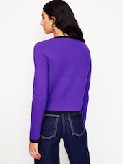 Boden Purple Holly Knitted 100% Cotton Jacket - Image 3 of 5
