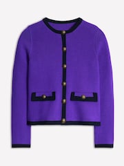 Boden Purple Holly Knitted 100% Cotton Jacket - Image 5 of 5