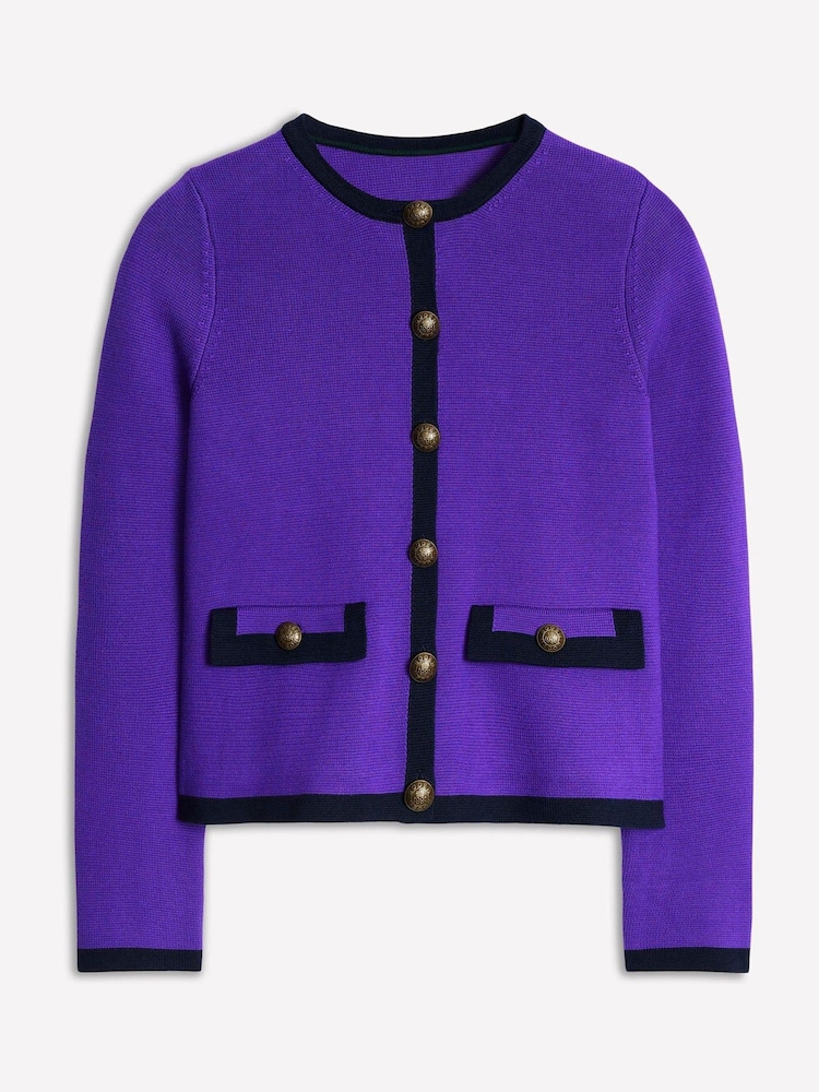 Boden Purple Holly Knitted 100% Cotton Jacket - Image 5 of 5