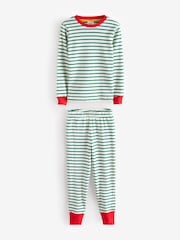 Boden Red Twin Pack Snug 100% Cotton Christmas Pyjamas - Image 7 of 10