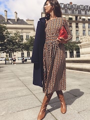 Boden Brown Thea Long Sleeve Jersey Dress - Image 1 of 4