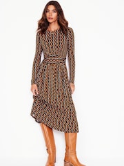 Boden Brown Thea Long Sleeve Jersey Dress - Image 2 of 4