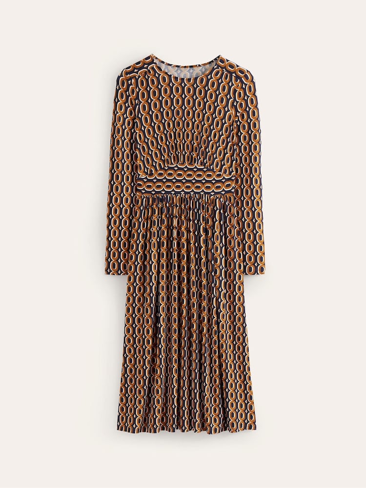 Boden Brown Thea Long Sleeve Jersey Dress - Image 4 of 4