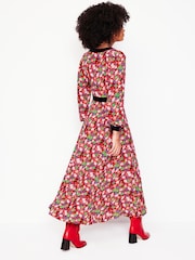 Boden Red Velvet Trim Maxi Tea Dress - Image 3 of 5
