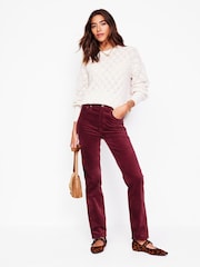 Boden Burgundy Velveteen 5 Pocket Jeans - Image 1 of 6