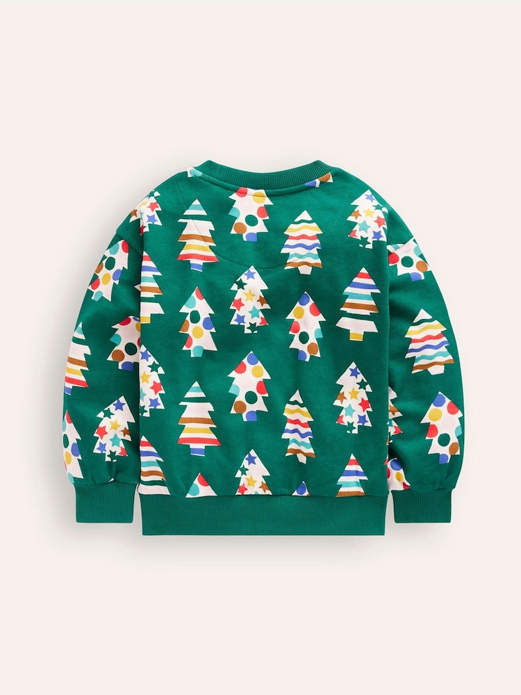 Boden Blue Printed 100% Cotton Christmas Sweatshirt - Image 2 of 3