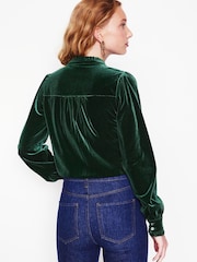 Boden Green Caroline Jersey Velvet Shirt - Image 3 of 5