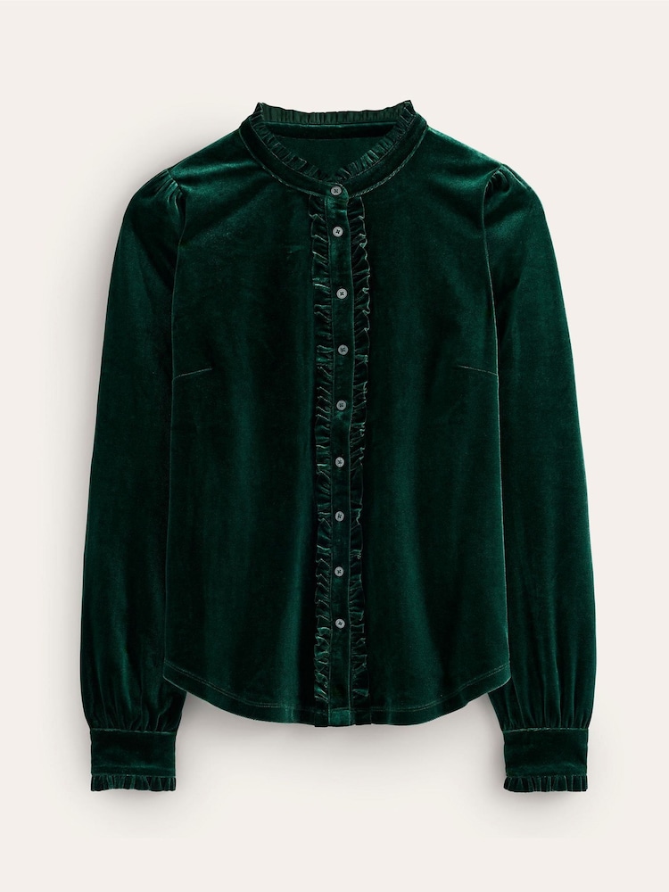Boden Green Caroline Jersey Velvet Shirt - Image 5 of 5 Boden Green Caroline Jersey Velvet Shirt - Image 5 of 5
