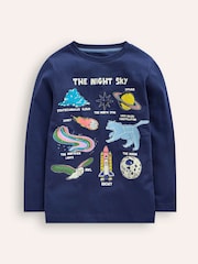Boden Blue 100% Cotton Glow In The Dark T-Shirt - Image 1 of 3