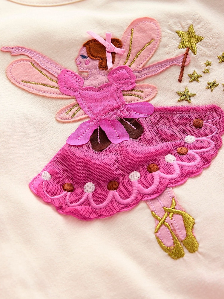 Boden Cream 100% Cotton Puff Sleeve Fairy Logo Top - Image 3 of 3 Boden Cream 100% Cotton Puff Sleeve Fairy Logo Top - Image 3 of 3
