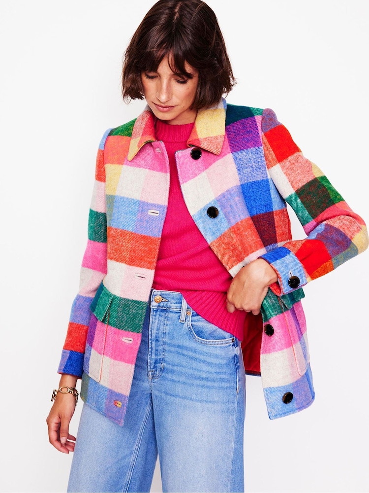 Boden Yellow Wool Check Coat - Image 2 of 6 Boden Yellow Wool Check Coat - Image 2 of 6