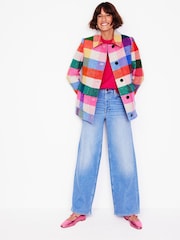 Boden Yellow Wool Check Coat - Image 5 of 6