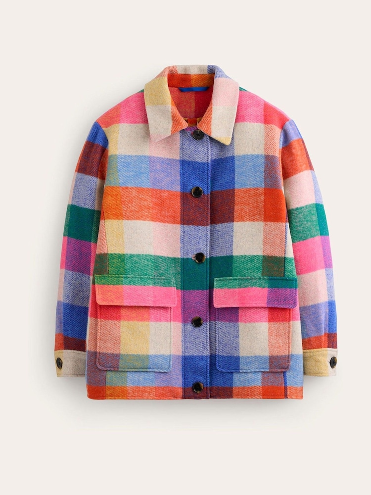 Boden Yellow Wool Check Coat - Image 6 of 6 Boden Yellow Wool Check Coat - Image 6 of 6