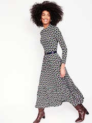 Boden Blue High Neck Tiered Jersey Dress - Image 5 of 6