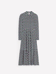 Boden Blue High Neck Tiered Jersey Dress - Image 6 of 6