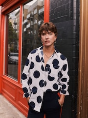 Boden Blue Connie Relaxed 100% Cotton Shirt - Image 1 of 6