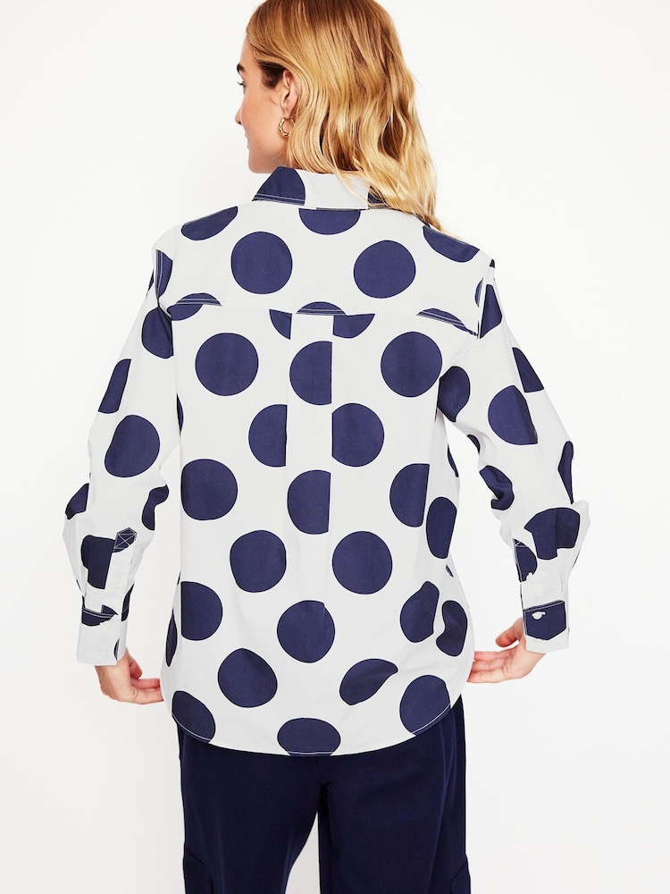 Boden Blue Connie Relaxed 100% Cotton Shirt - Image 2 of 6