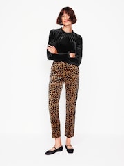 Boden Black Velvet Frill Neck Top - Image 4 of 5