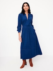Boden Blue 100% Cotton Zoe Zip-Up Corduroy Midi Dress - Image 2 of 6