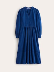 Boden Blue 100% Cotton Zoe Zip-Up Corduroy Midi Dress - Image 6 of 6