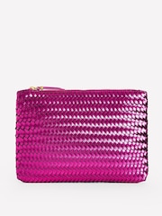 Boden Pink Woven Metallic Pouch - Image 2 of 4