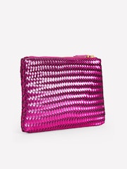 Boden Pink Woven Metallic Pouch - Image 3 of 4